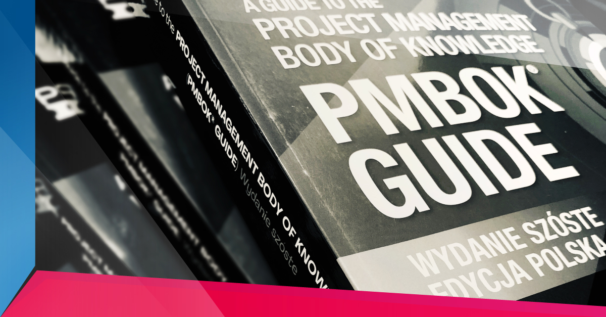 Banner promoting PMBOK GUIDE.